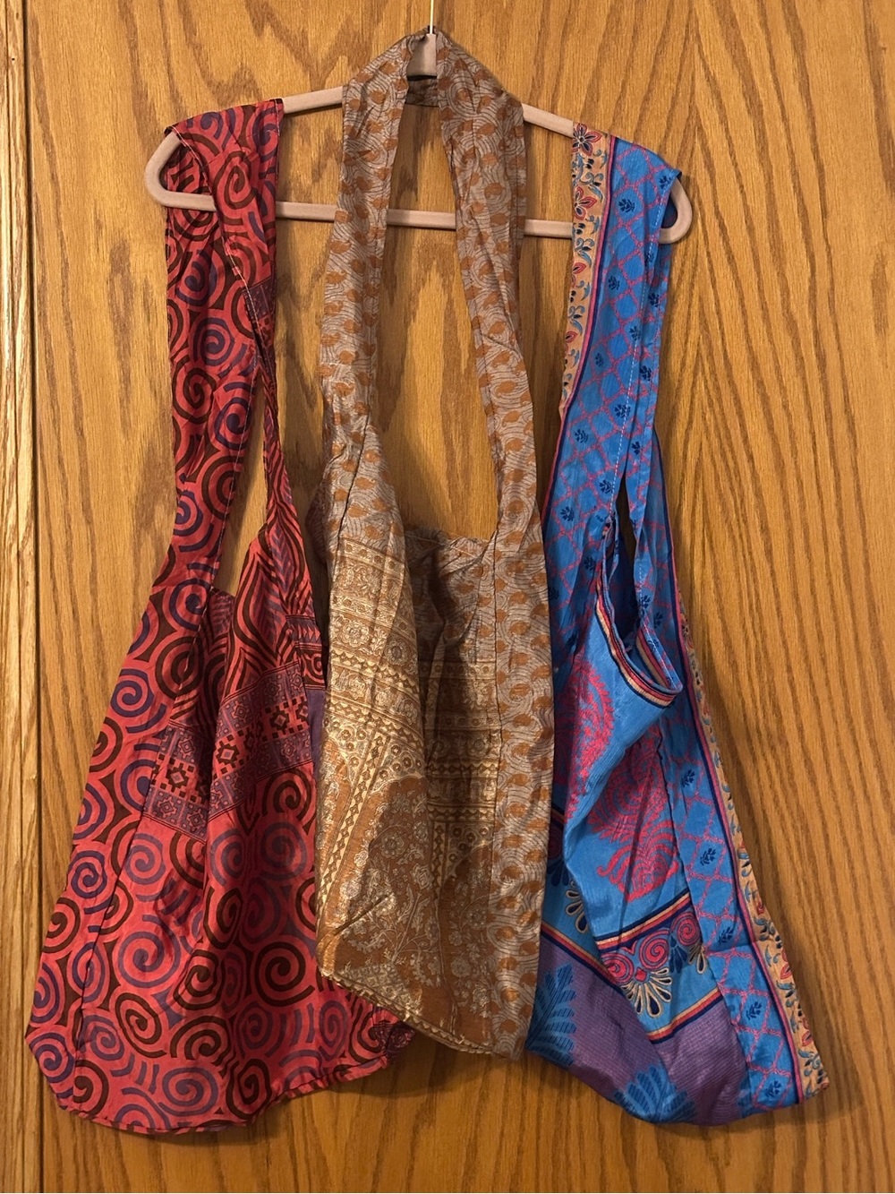Boho Set of 3 Patterned Fabric Shoulder Bag - New